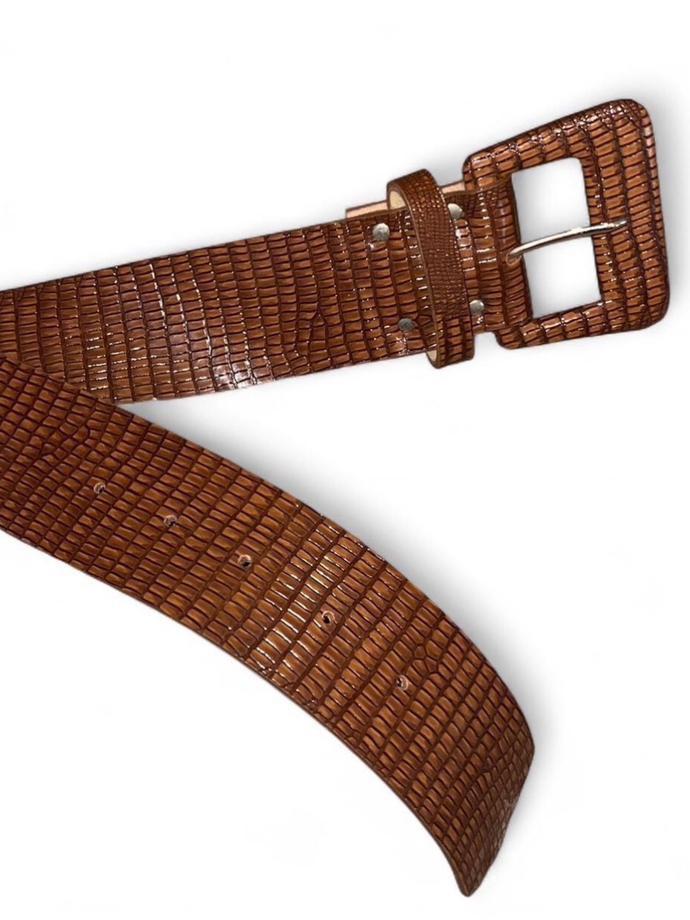 Brown faux lether belt